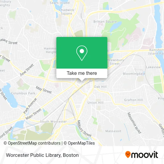 Mapa de Worcester Public Library