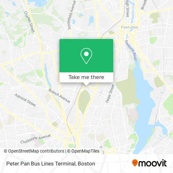 Peter Pan Bus Lines Terminal map