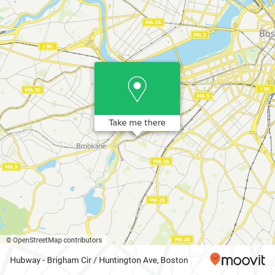 Hubway - Brigham Cir / Huntington Ave map