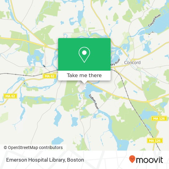 Emerson Hospital Library map