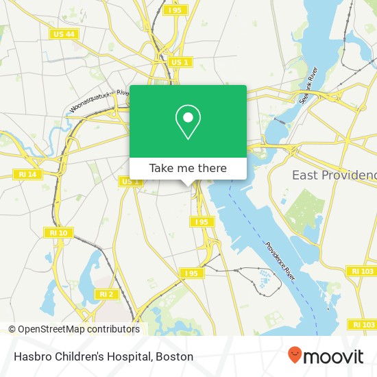 Mapa de Hasbro Children's Hospital
