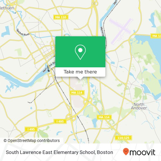 Mapa de South Lawrence East Elementary School
