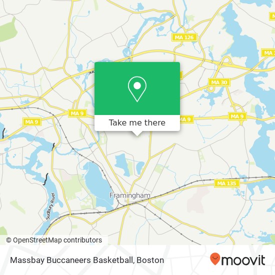 Massbay Buccaneers Basketball map