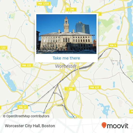 Mapa de Worcester City Hall