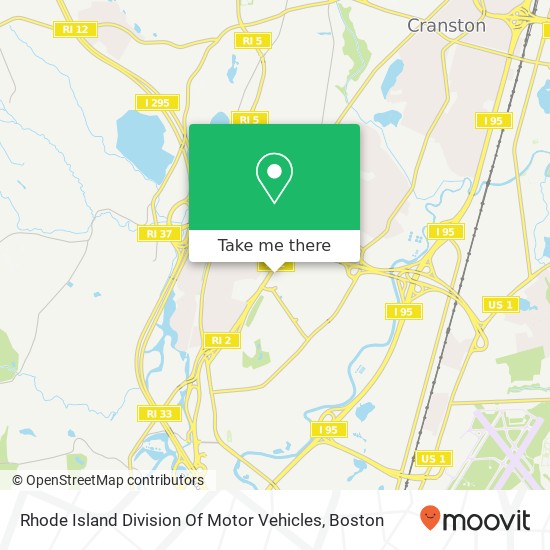 Mapa de Rhode Island Division Of Motor Vehicles