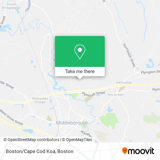 Boston/Cape Cod Koa map
