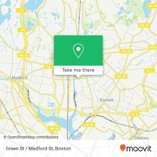 Green St / Medford St map