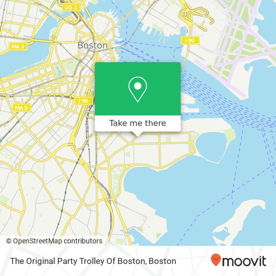 Mapa de The Original Party Trolley Of Boston