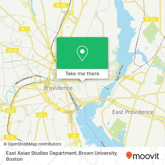 Mapa de East Asian Studies Department, Brown University