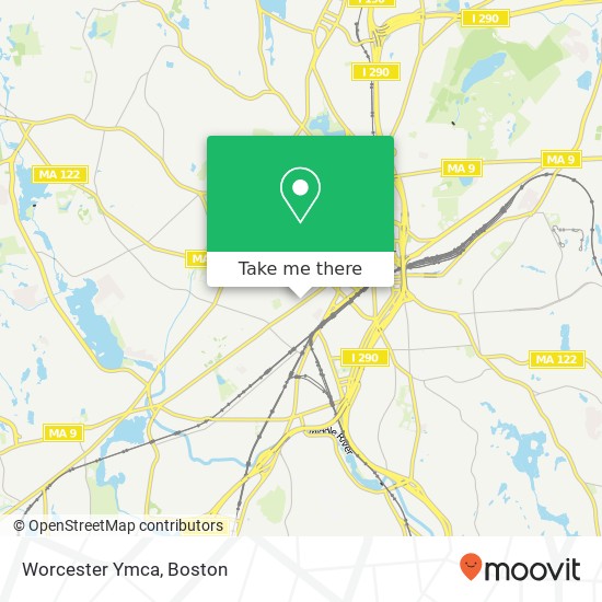 Worcester Ymca map