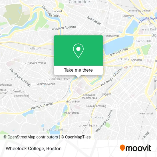 Wheelock College map