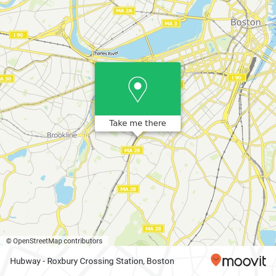 Mapa de Hubway - Roxbury Crossing Station