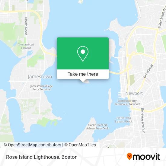 Rose Island Lighthouse map