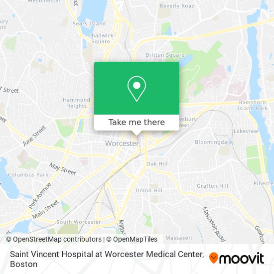 Saint Vincent Hospital at Worcester Medical Center map