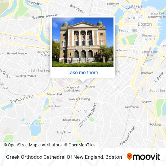 Greek Orthodox Cathedral Of New England map