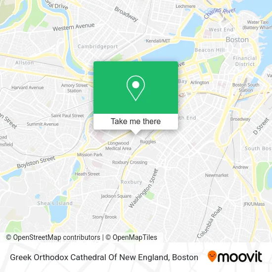 Greek Orthodox Cathedral Of New England map