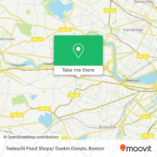 Tedeschi Food Shops/ Dunkin Donuts map