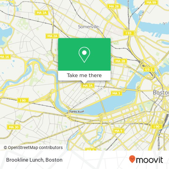 Brookline Lunch map