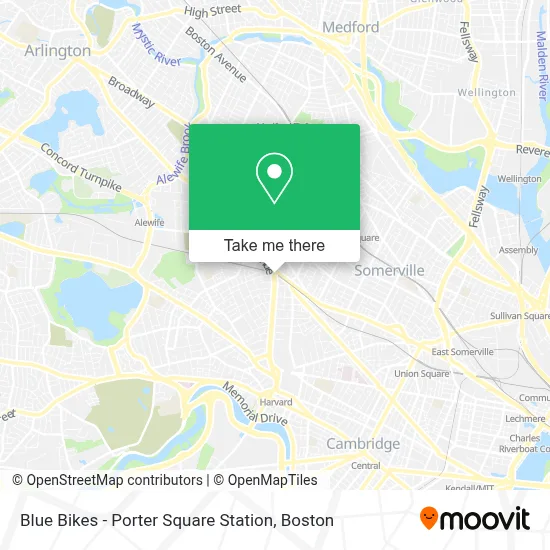 Blue Bikes - Porter Square Station map