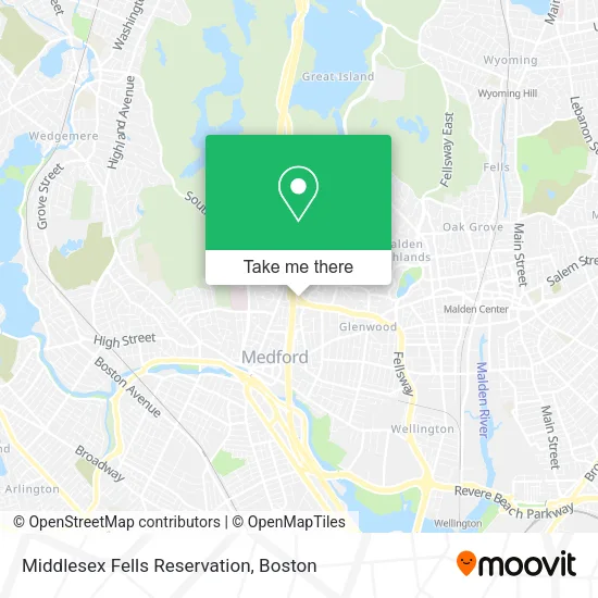 Mapa de Middlesex Fells Reservation