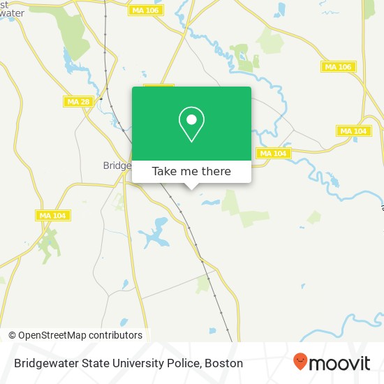 Mapa de Bridgewater State University Police