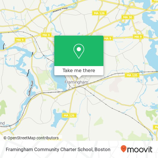 Mapa de Framingham Community Charter School