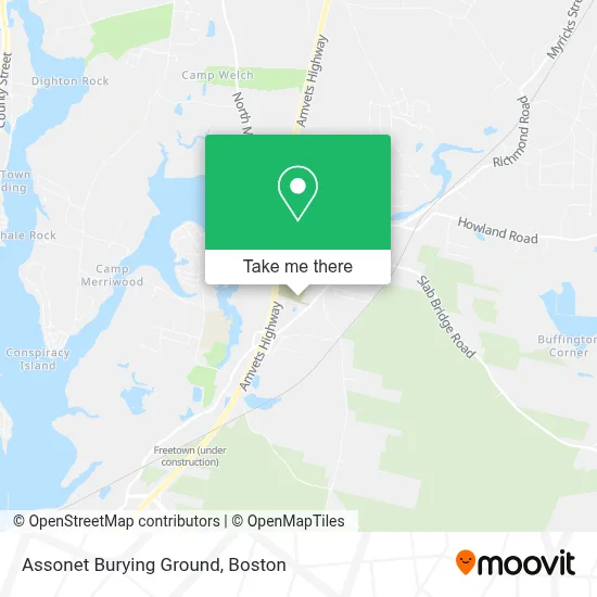 Assonet Burying Ground map