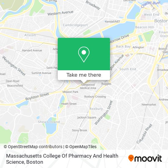 Massachusetts College Of Pharmacy And Health Science map