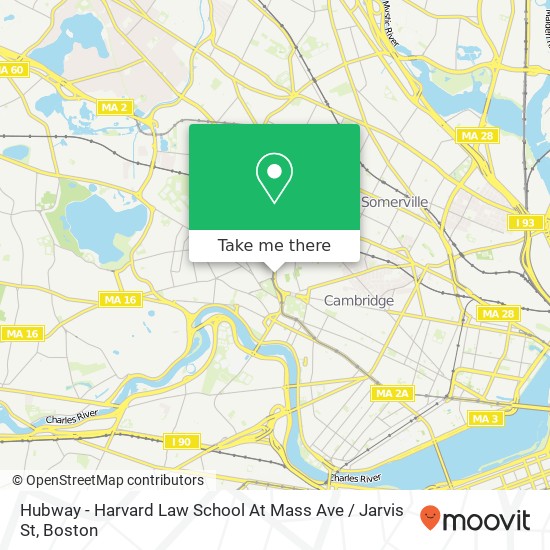 Mapa de Hubway - Harvard Law School At Mass Ave / Jarvis St