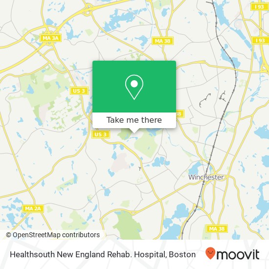 Mapa de Healthsouth New England Rehab. Hospital