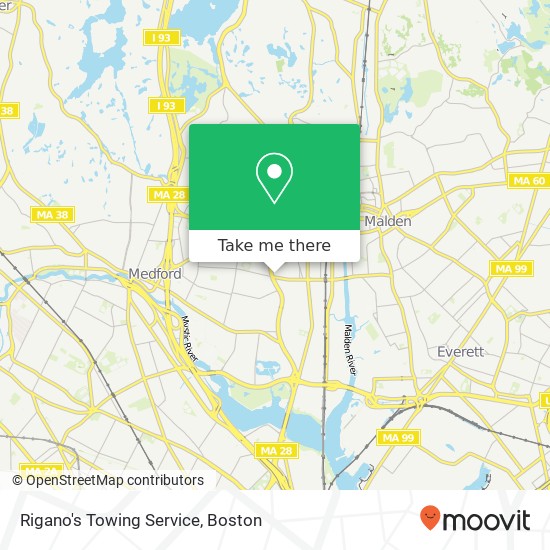 Rigano's Towing Service map