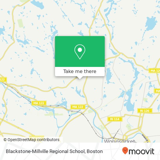 Blackstone-Millville Regional School map
