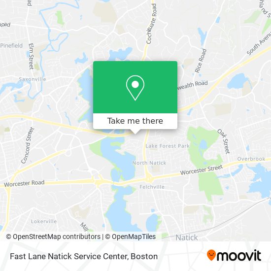 Mapa de Fast Lane Natick Service Center