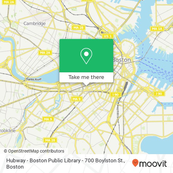 Mapa de Hubway - Boston Public Library - 700 Boylston St.