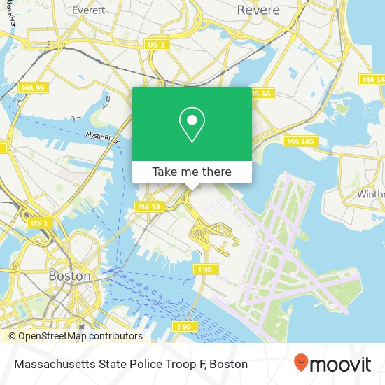 Massachusetts State Police Troop F map