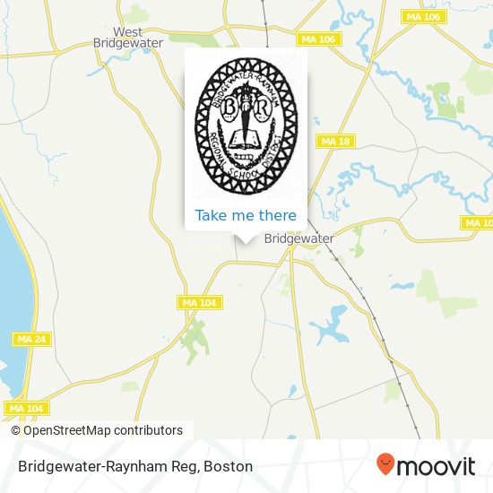 Mapa de Bridgewater-Raynham Reg