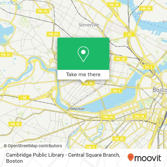 Mapa de Cambridge Public Library - Central Square Branch