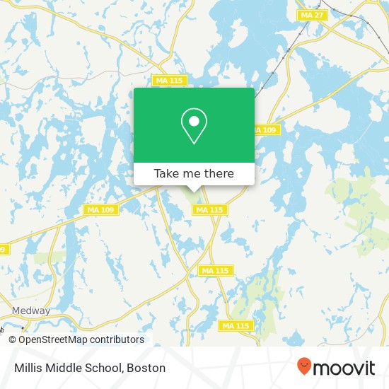 Mapa de Millis Middle School