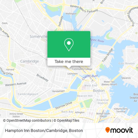 Mapa de Hampton Inn Boston/Cambridge