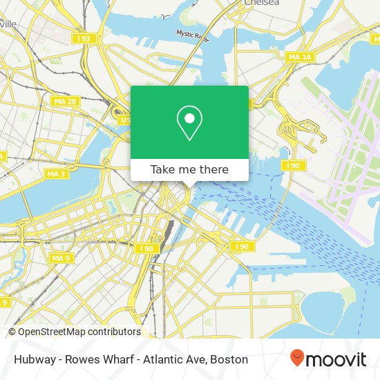 Hubway - Rowes Wharf - Atlantic Ave map