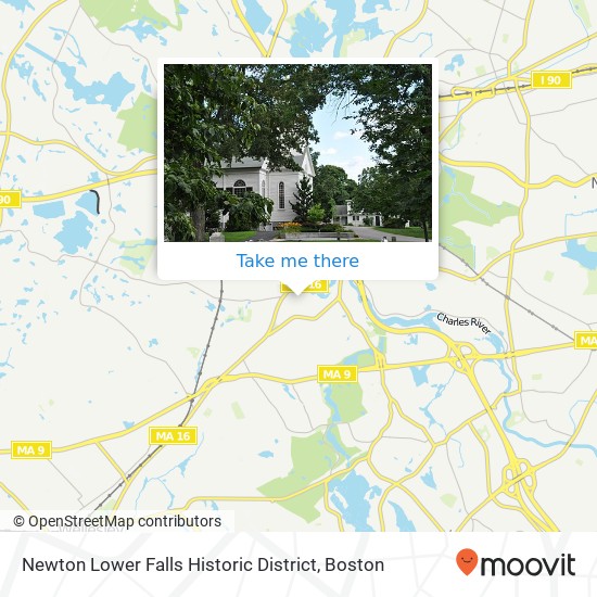 Newton Lower Falls Historic District map
