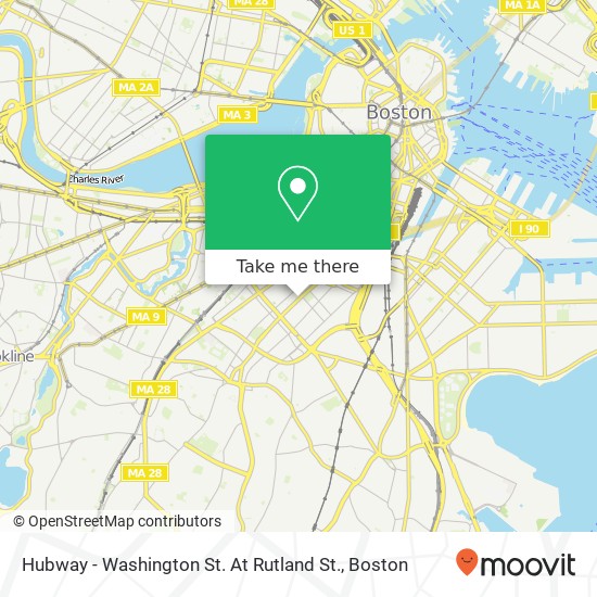 Hubway - Washington St. At Rutland St. map