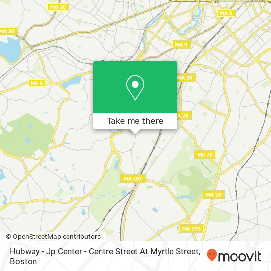 Mapa de Hubway - Jp Center - Centre Street At Myrtle Street