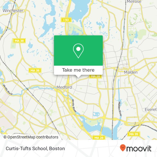 Curtis-Tufts School map