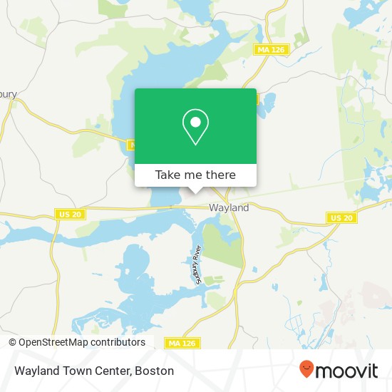 Wayland Town Center map