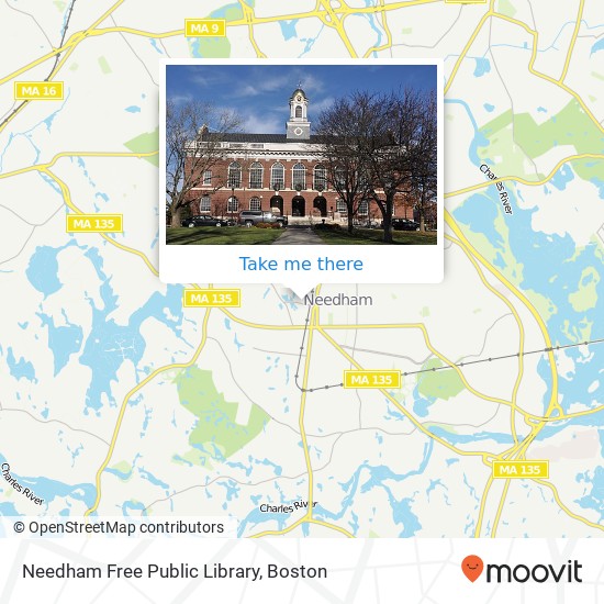 Needham Free Public Library map