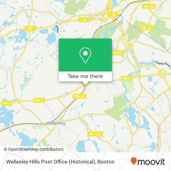 Mapa de Wellesley Hills Post Office (Historical)