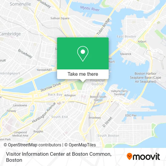Visitor Information Center at Boston Common map
