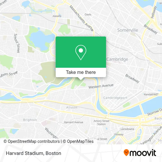 Harvard Stadium map
