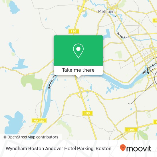 Wyndham Boston Andover Hotel Parking map